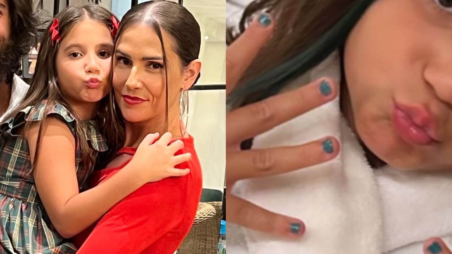 Filha de Deborah Secco choca ao surgir com novo visual: ”Cabelo e unhas azuis”