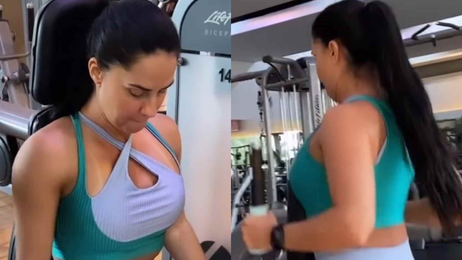 De top e legging, Graciele Lacerda impressiona ao exibir corpo sarado durante treino