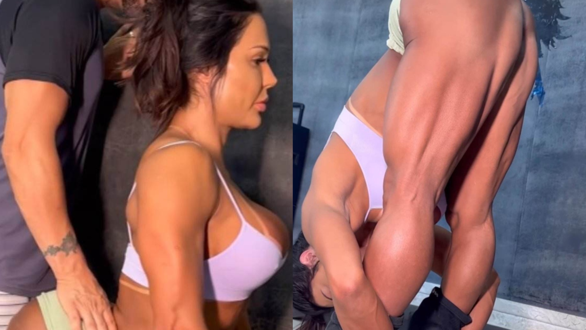 Com bumbum no limite, Gracyanne Barbosa choca ao se alongar demais