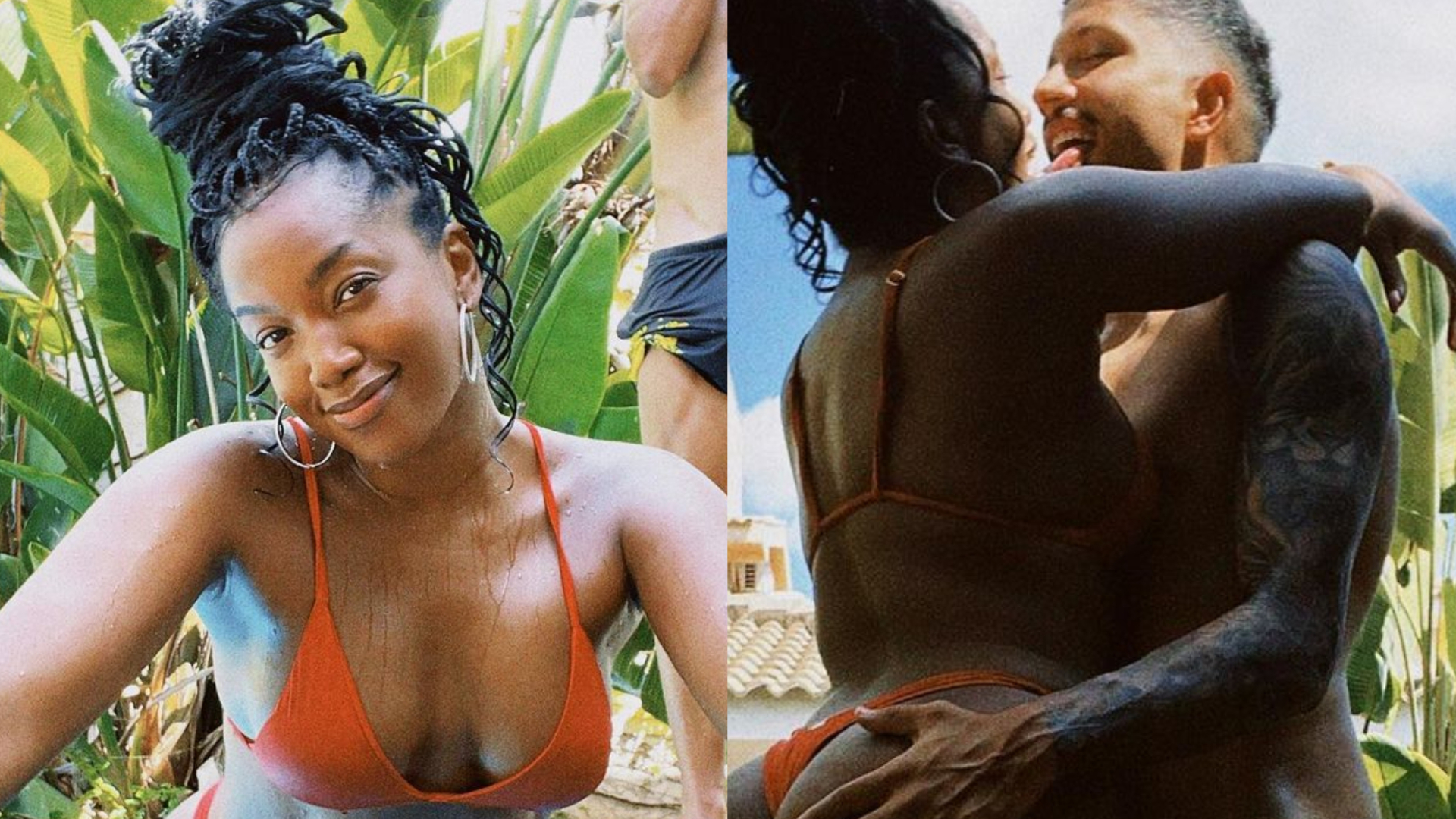 Na piscina, Iza ostenta corpaço e leva mão boba do namorado: ”Linda”