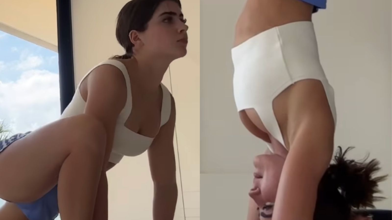 Jade Picon esbanja flexibilidade com posição de Yoga ousada