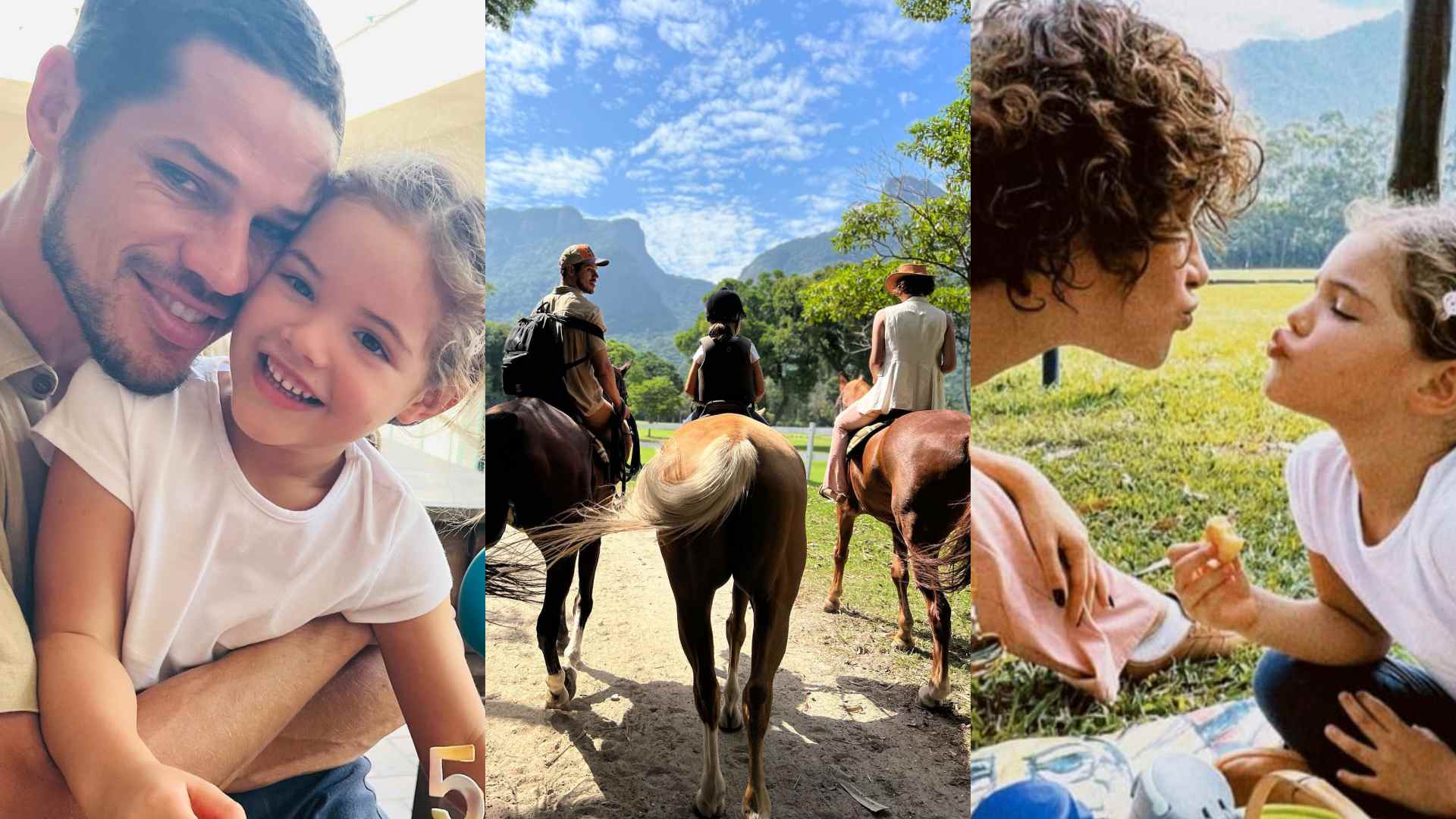 José Loreto e Débora Nascimento comemoram juntos o aniversário de cinco anos da filha