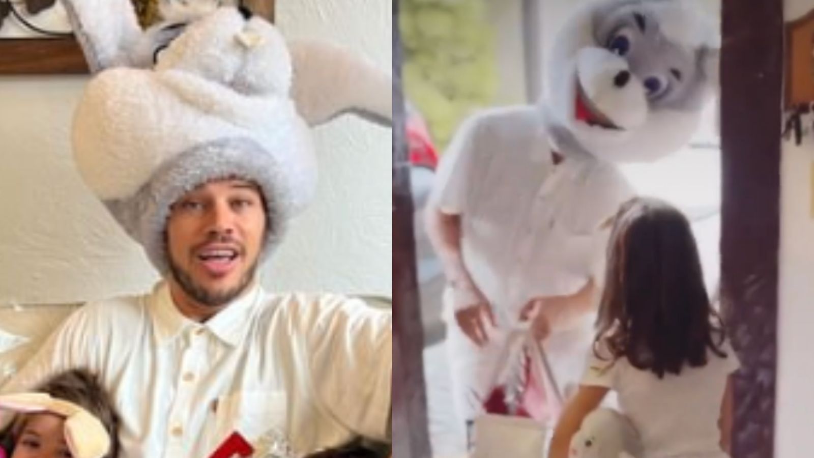 Vestido de coelhinho, José Loreto faz caça aos ovos com a filha: “Não basta ser pai”
