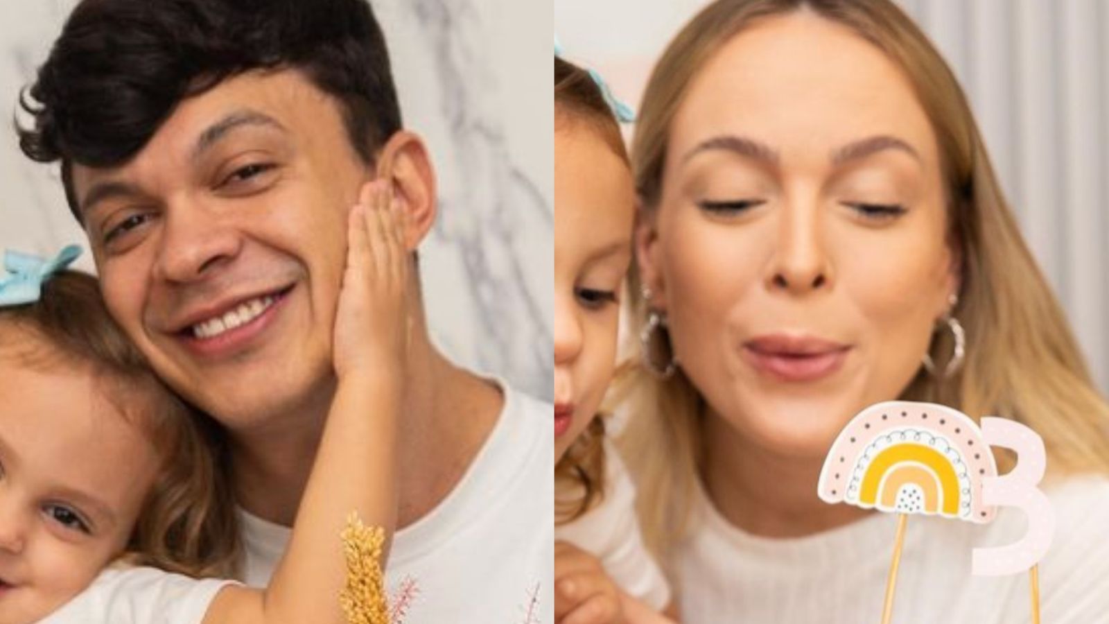 Tata Estaniecki e Júlio Cocielo celebram aniversário da filha com festinha simples