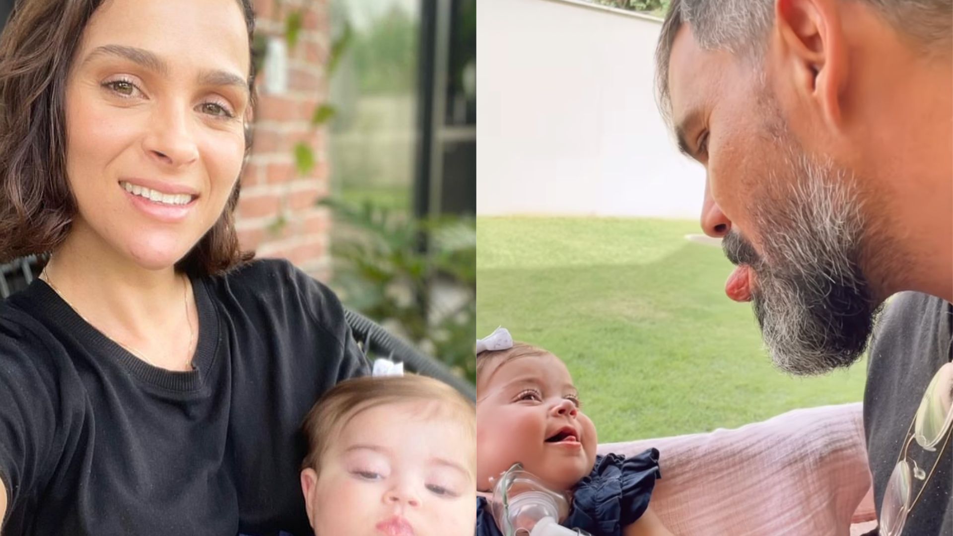 Juliano Cazarré surge alegre durante momento espontâneo com a filha, Maria Guilhermina