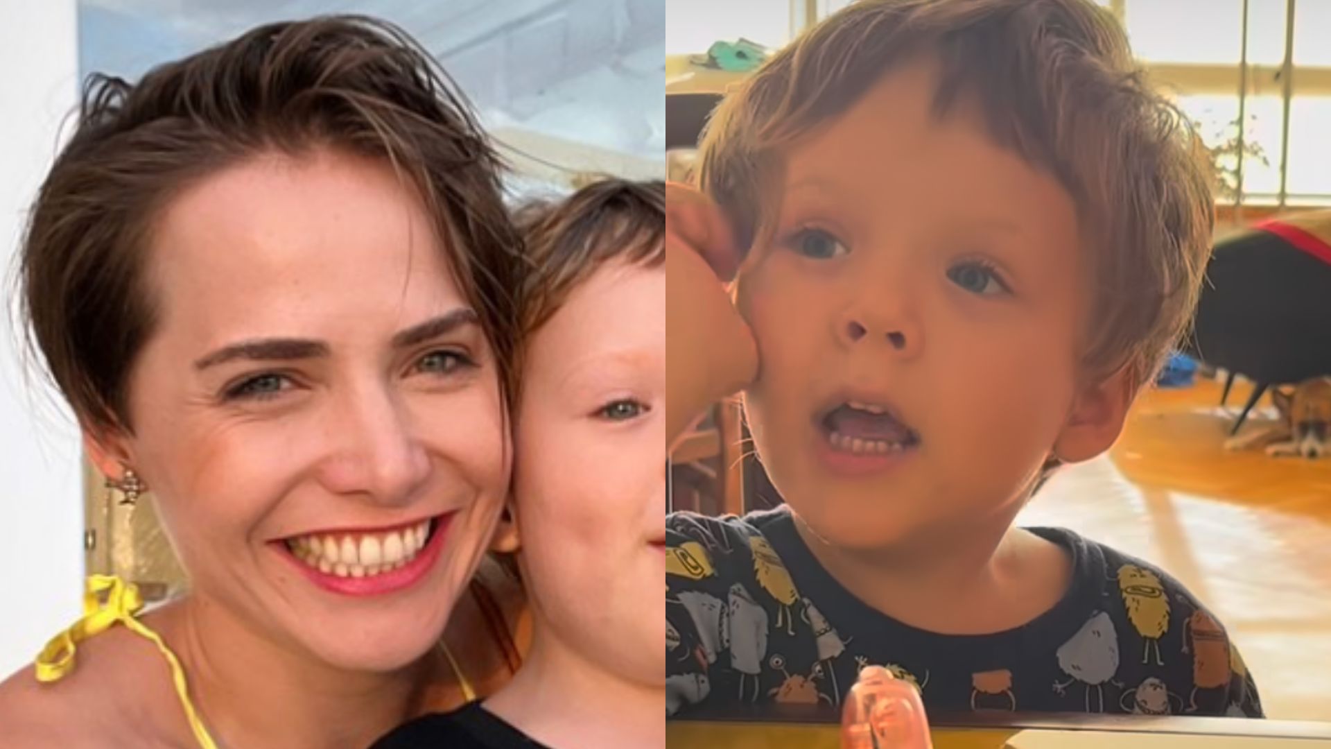 Letícia Colin explode o fofurômetro ao mostrar o filho fazendo reflexão: “Calma!”