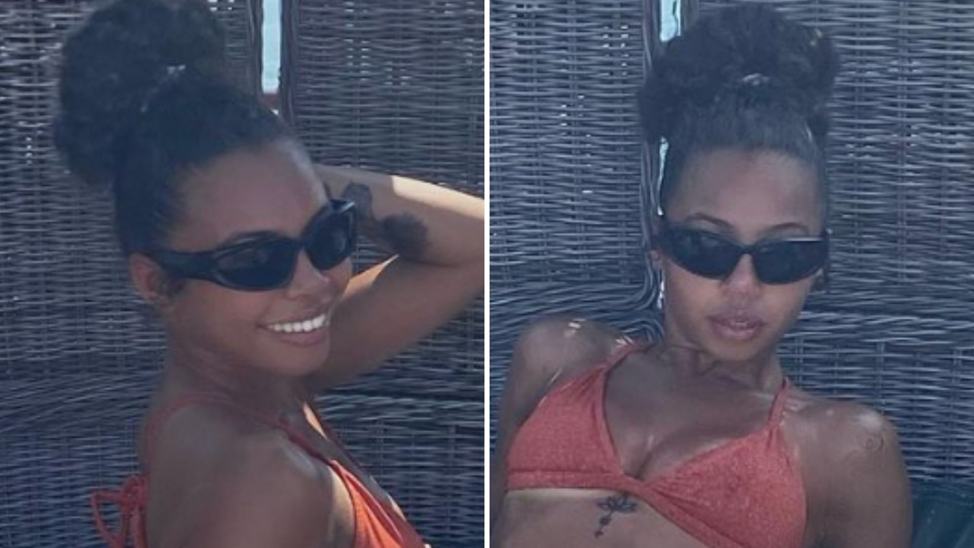 Ela cresceu! Filha de Dudu Nobre e Adriana Bombom posa de biquíni e mostra tatuagens