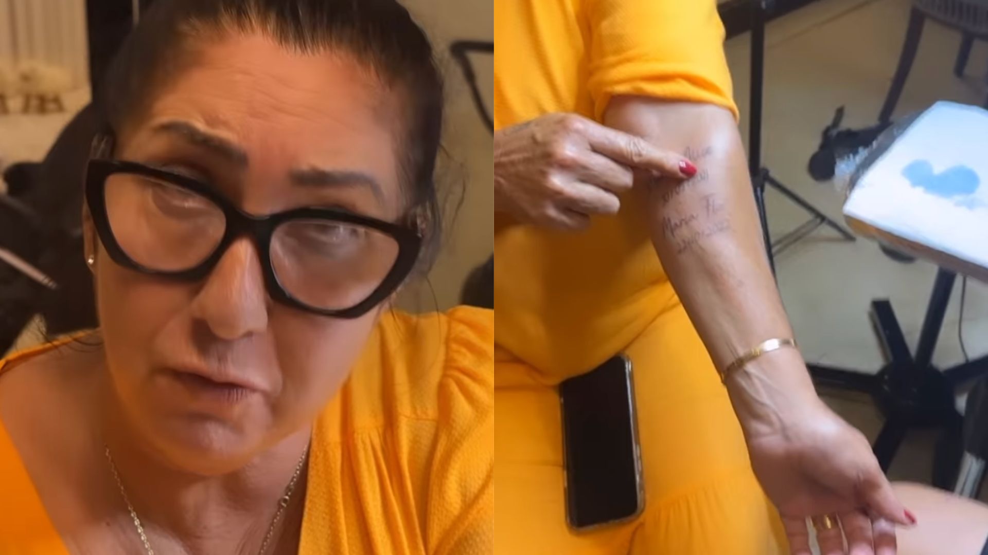 Mãe de Virginia Fonseca faz tatuagem para as netas e influenciadora reage: “Não!”