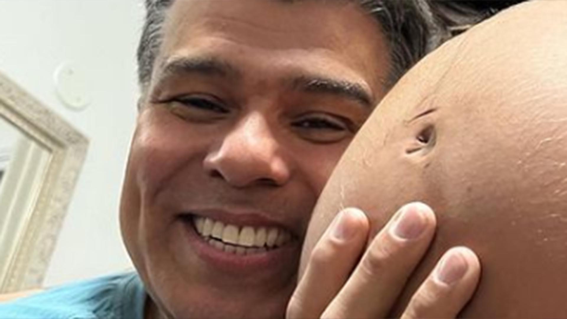 Mauricio Mattar celebra a reta final da gravidez da filha Petra Mattar: ‘Netinho’