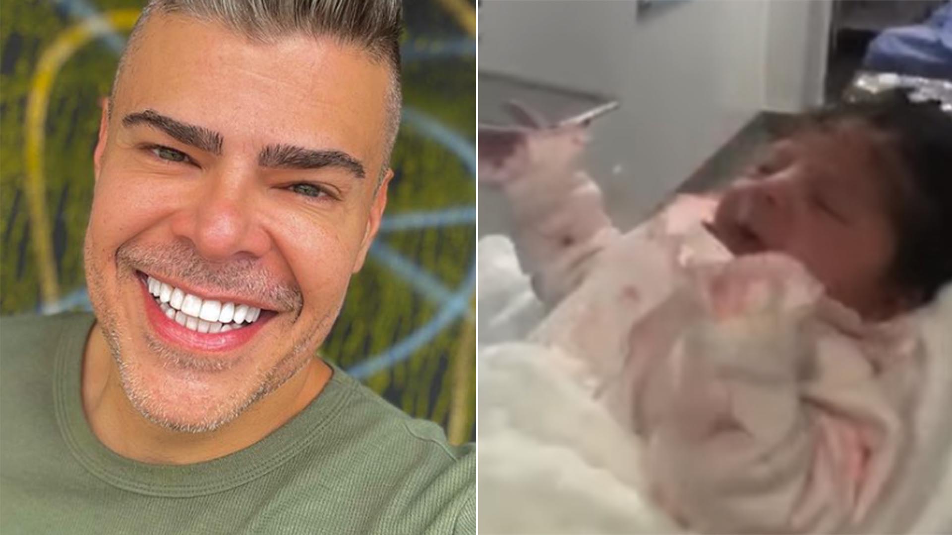 Filho de Vanusa, Rafael Vannucci celebra o nascimento da filha, Pietra