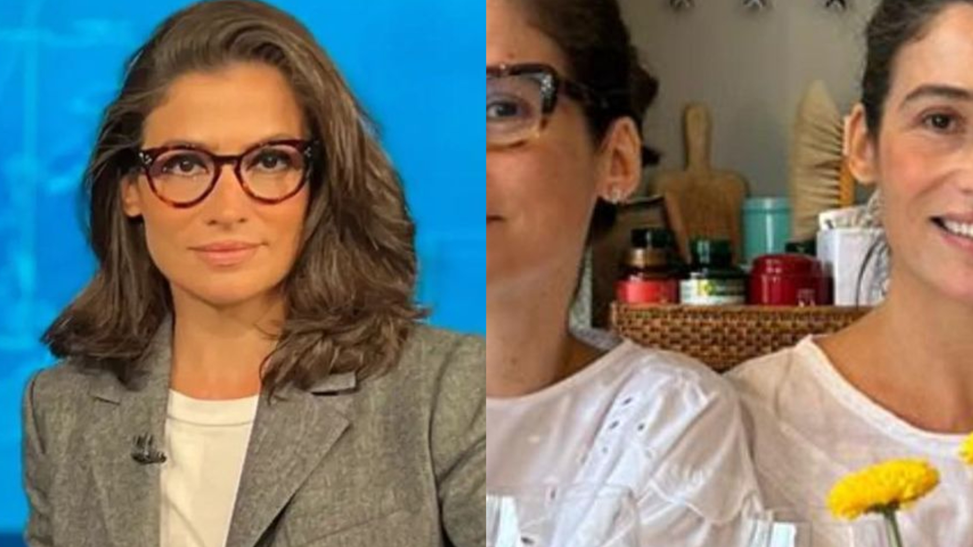 Renata Vasconcellos choca ao posar com sua gêmea: ”Quantas vezes já apresentou o JN?”