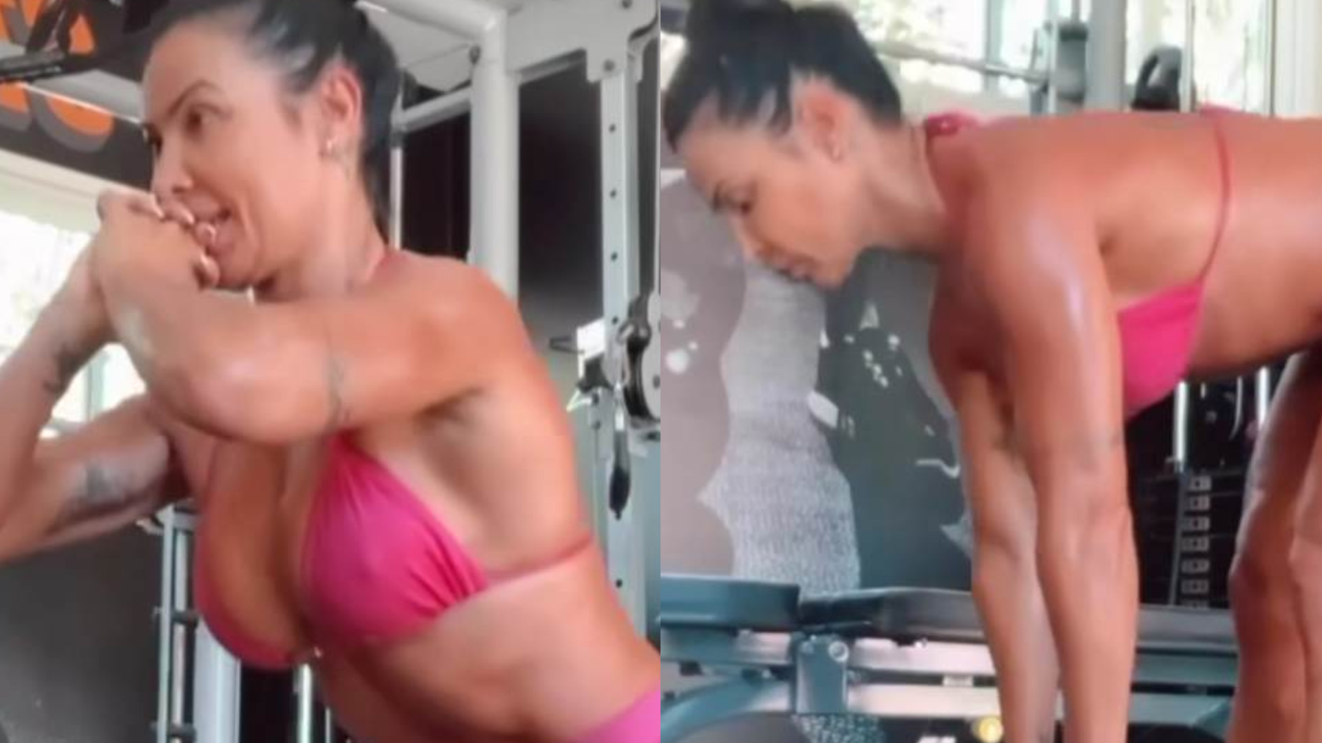 De biquíni, Scheila Carvalho treina e choca com boa forma: ”Que disposição”