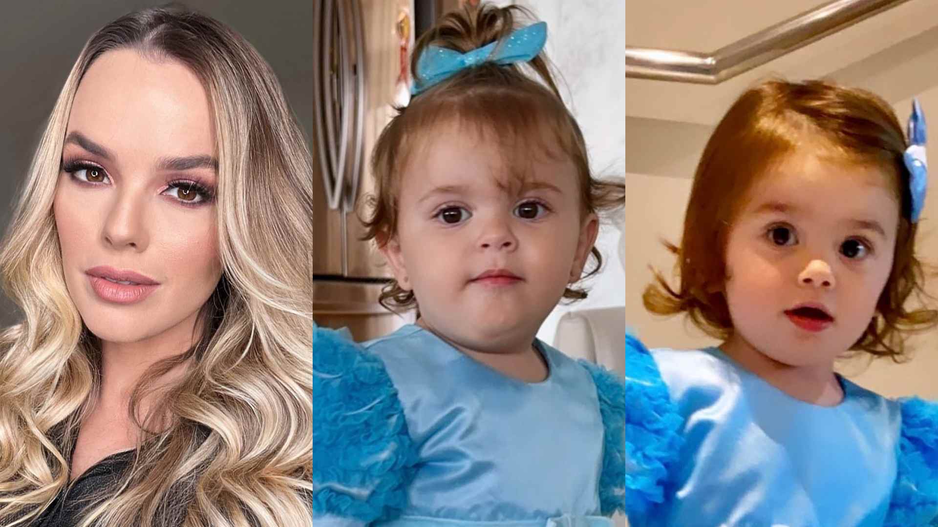 Thaeme mostra as filhas usando o mesmo vestido: “De irmã pra irmã”