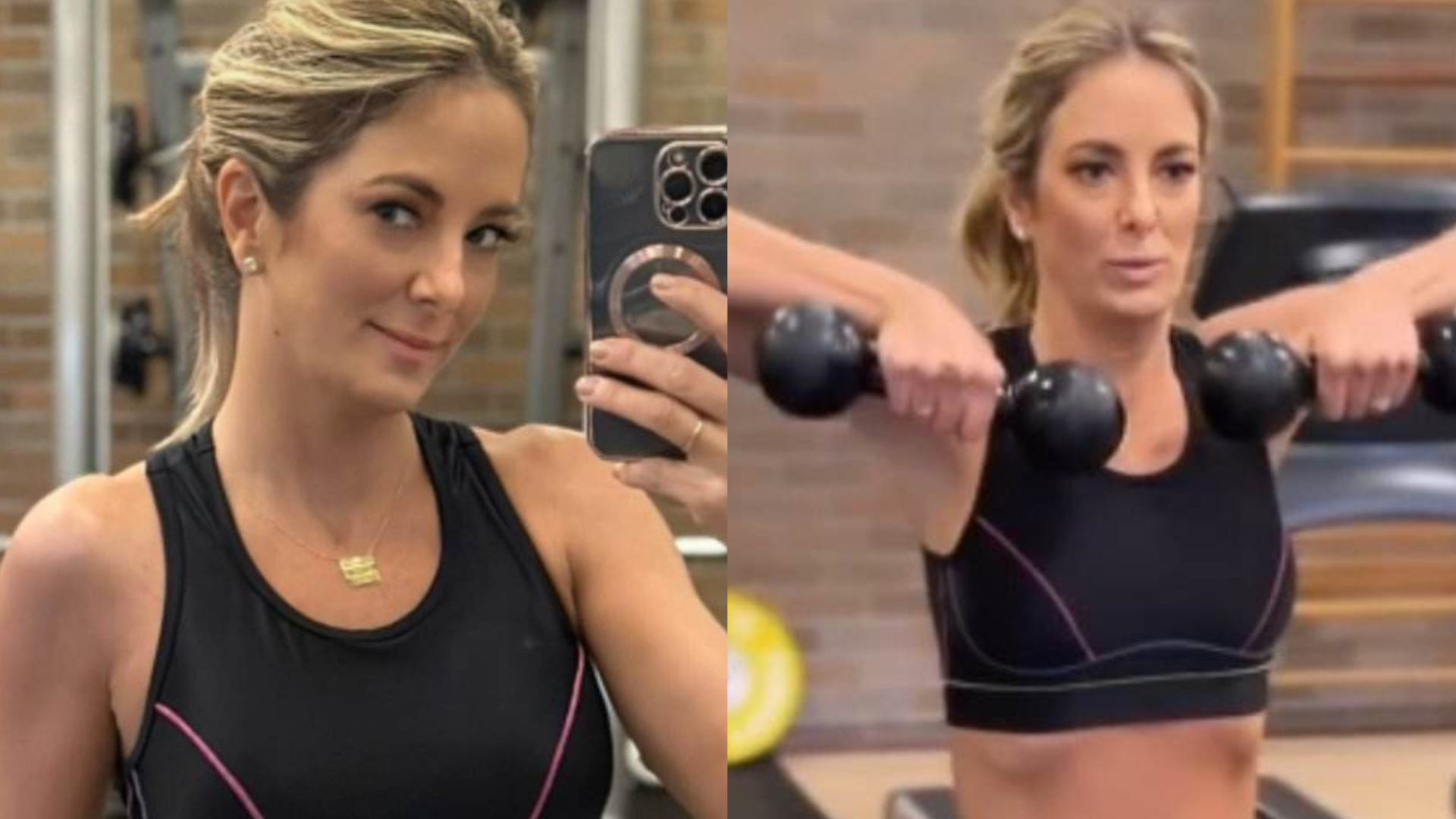 De look de ginástica, Ticiane Pinheiro surpreende com corpaço na academia