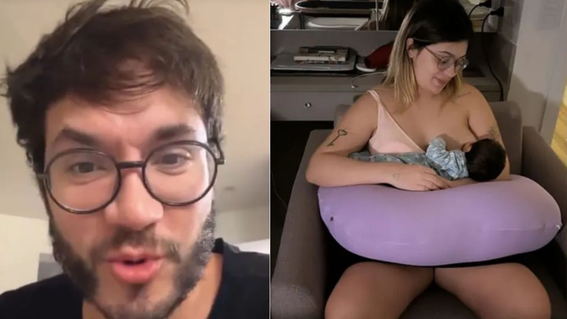 Eliezer passa perrengue durante a amamentação da filha e dispara: “Cheiro ruim!”
