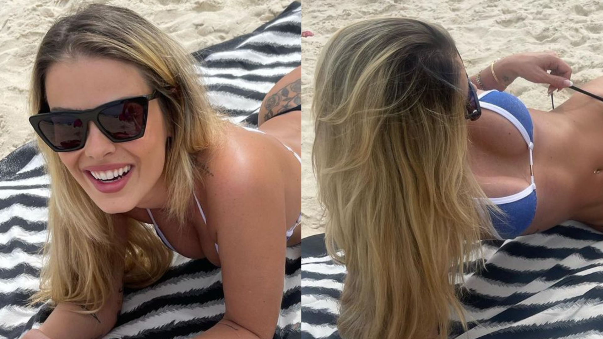 De biquíni cavado, Yasmin Brunet posa com bumbum para cima: ”A sereia no habitat natural”