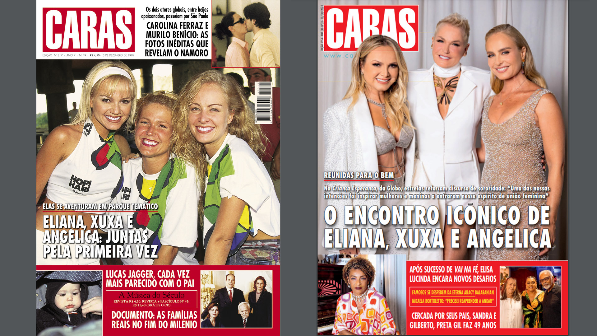 As capas de CARAS com Xuxa, Eliana e Angélica. Compare aqui!