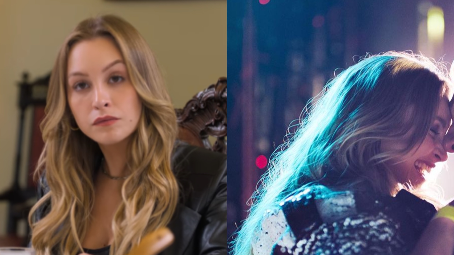 Carla Diaz exibe cartaz de filme em que viverá par romântico de Lucas Lucco