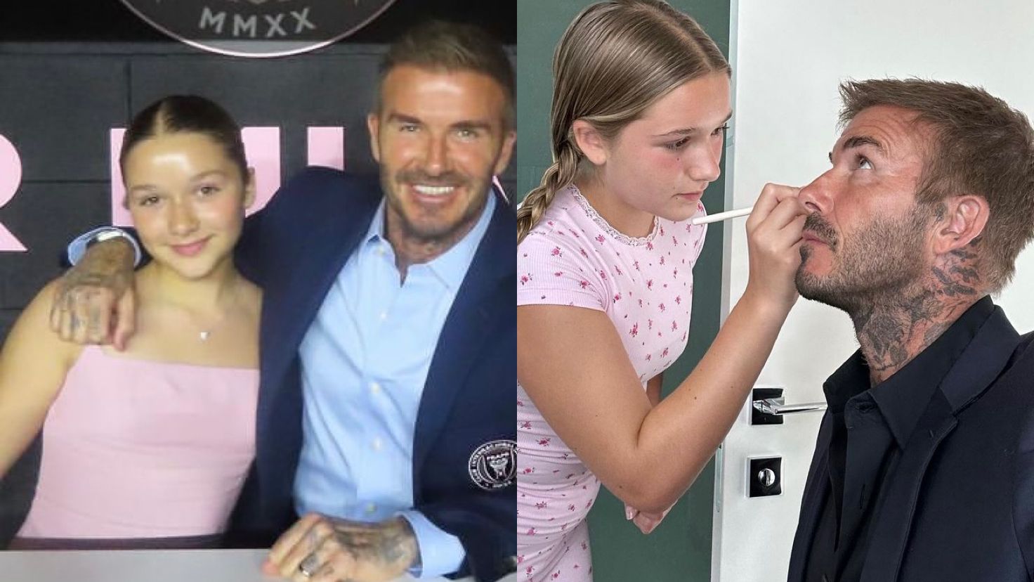 Paizão! David Beckham é maquiado pela filha de 12 anos e recebe elogio de seguidores