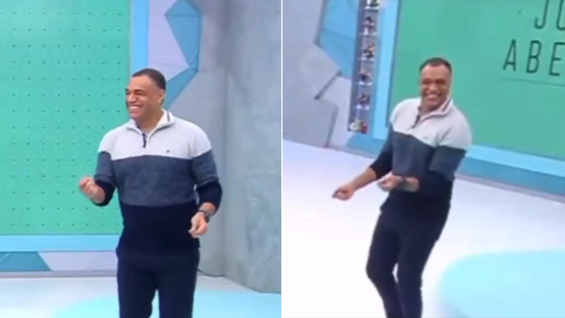 Denilson surge rebolando na TV ao som de Belo após acordo