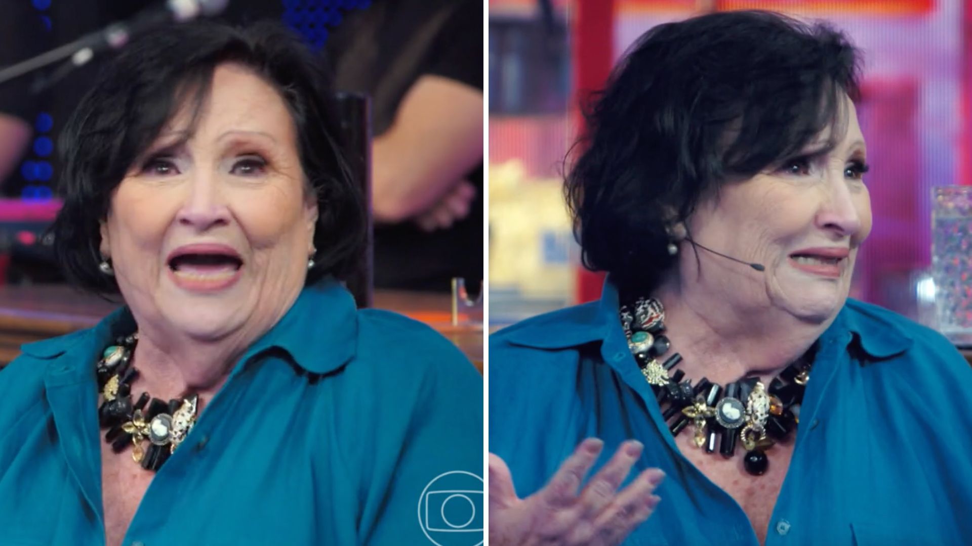 Déa Lúcia vai às lágrimas e faz desabafo no ‘Domingão’: “Tem que ter uma saída”