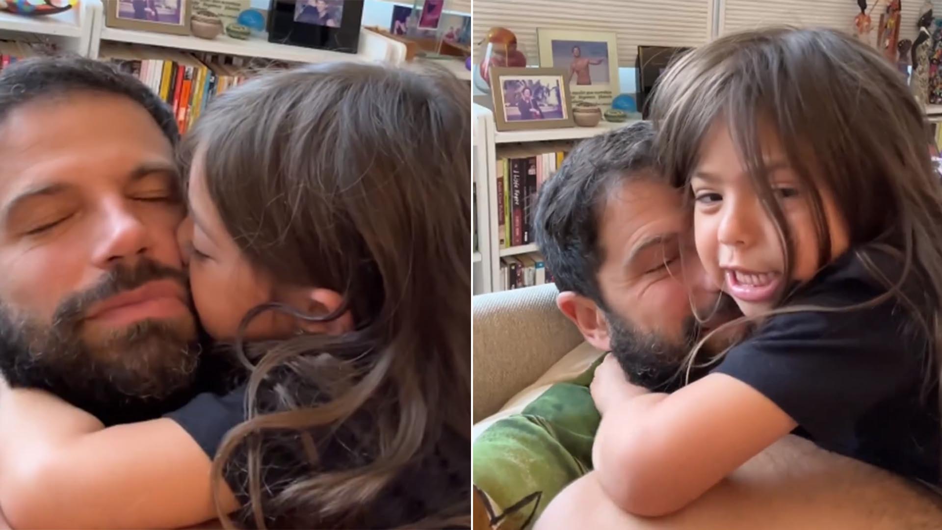 Zoe rouba a cena em vídeo com o pai, Duda Nagle, no Dia dos Pais