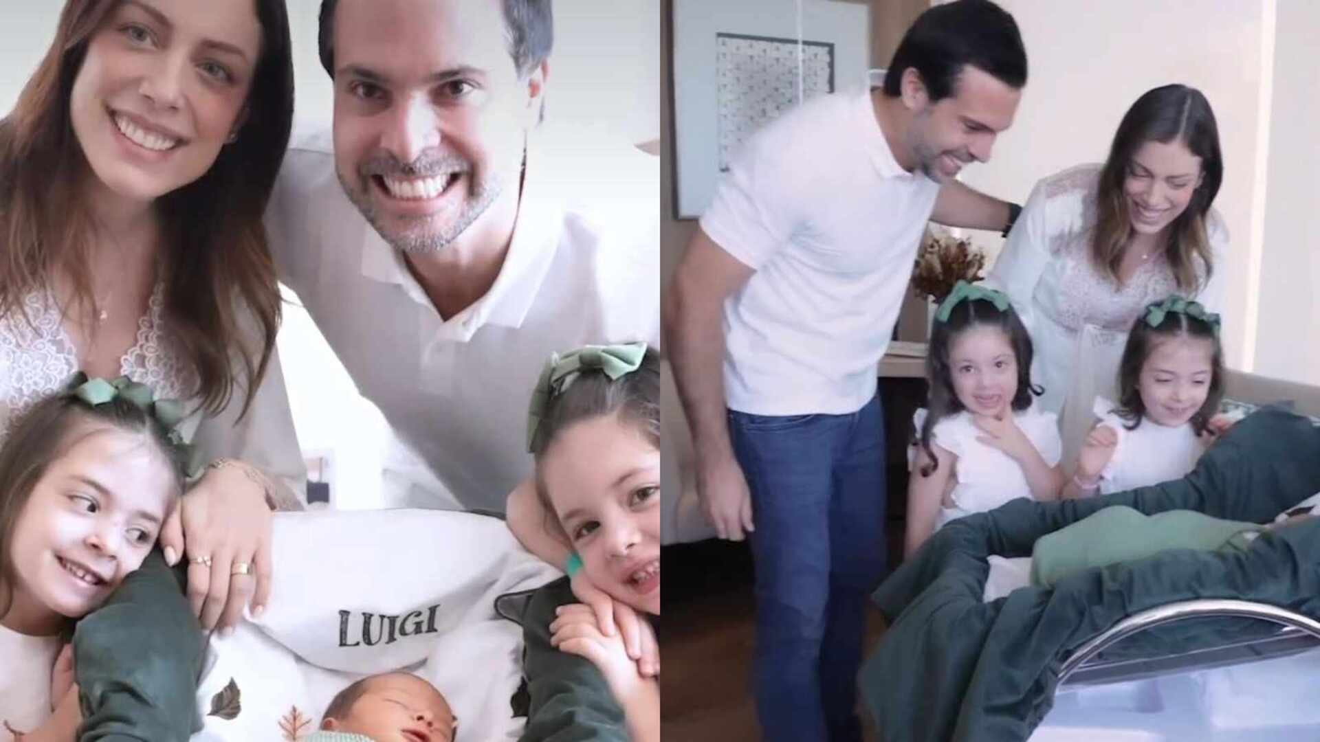 Fabiana Justus mostra encontro emocionante das filhas gêmeas com o irmão
