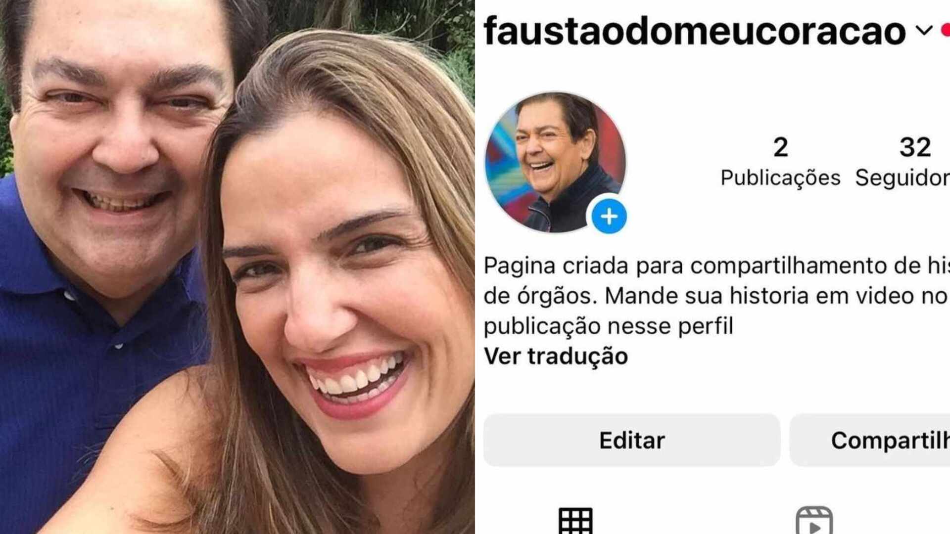 Exemplo! Família de Faustão cria página para promover doação de órgãos