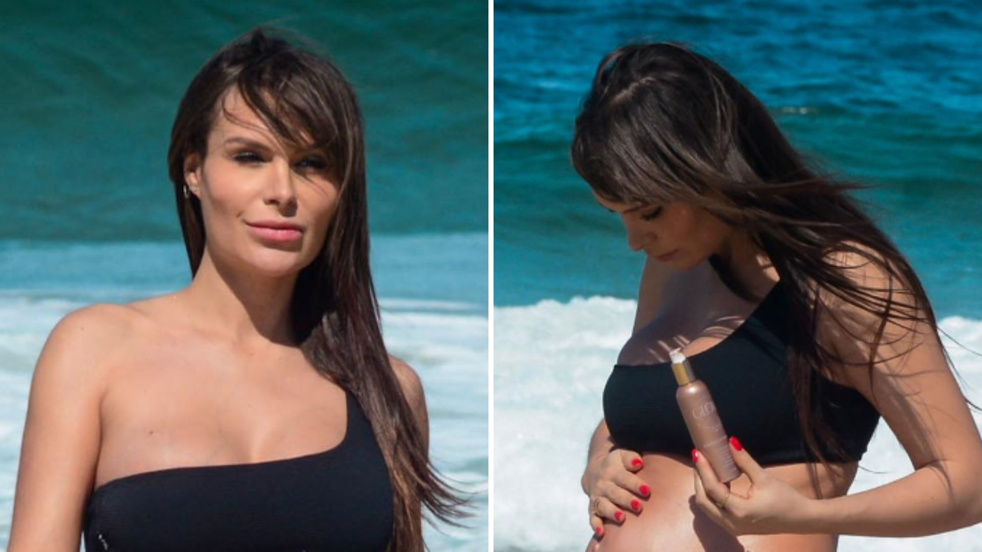 Lembra dela? Ex-Mendigata, Fernanda Lacerda exibe barrigão de grávida ao ir à praia