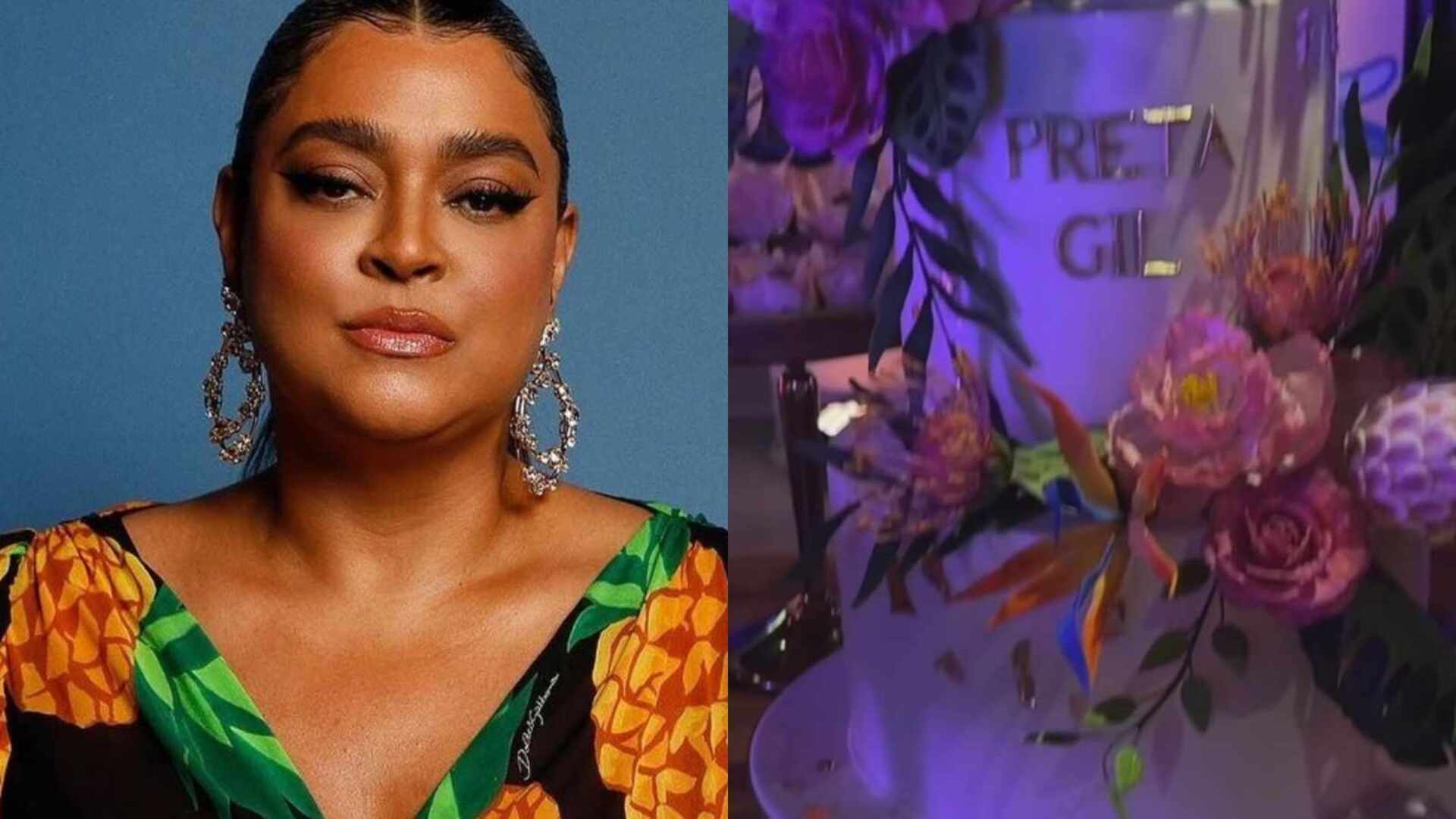 Com look luxuoso, Preta Gil celebra 49 anos com festão