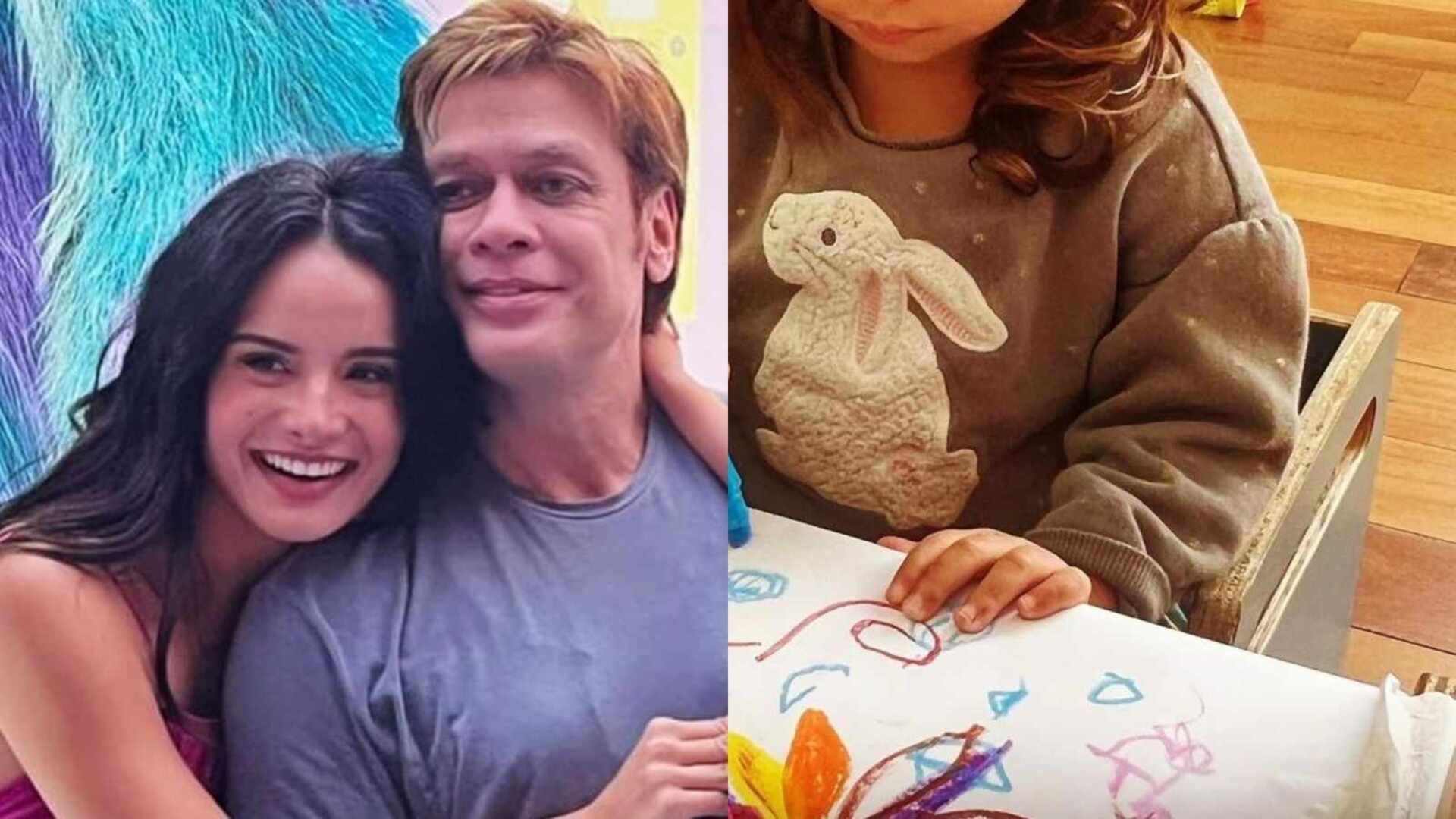 Filha de Fábio Assunção estreia na escola e ator chora: ‘Aos prantos’