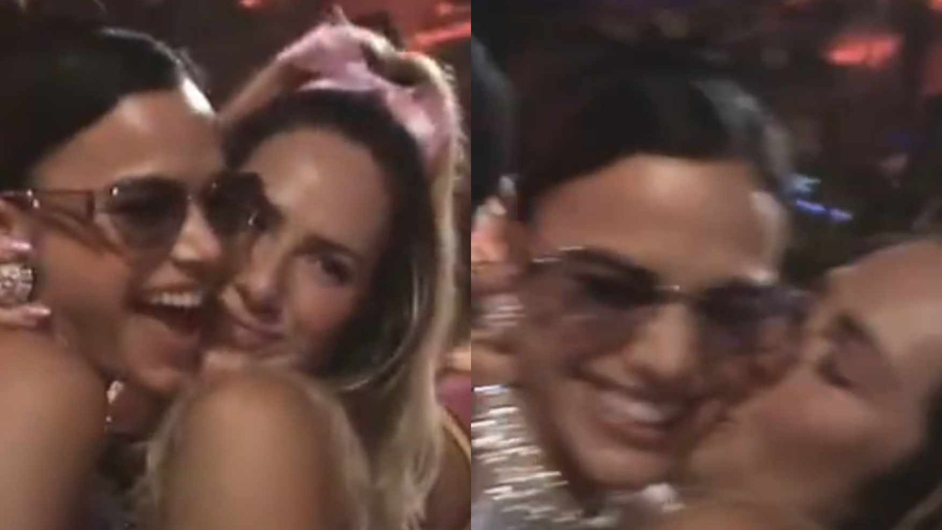 Giovanna Ewbank celebra aniversário de Bruna Marquezine com beijão