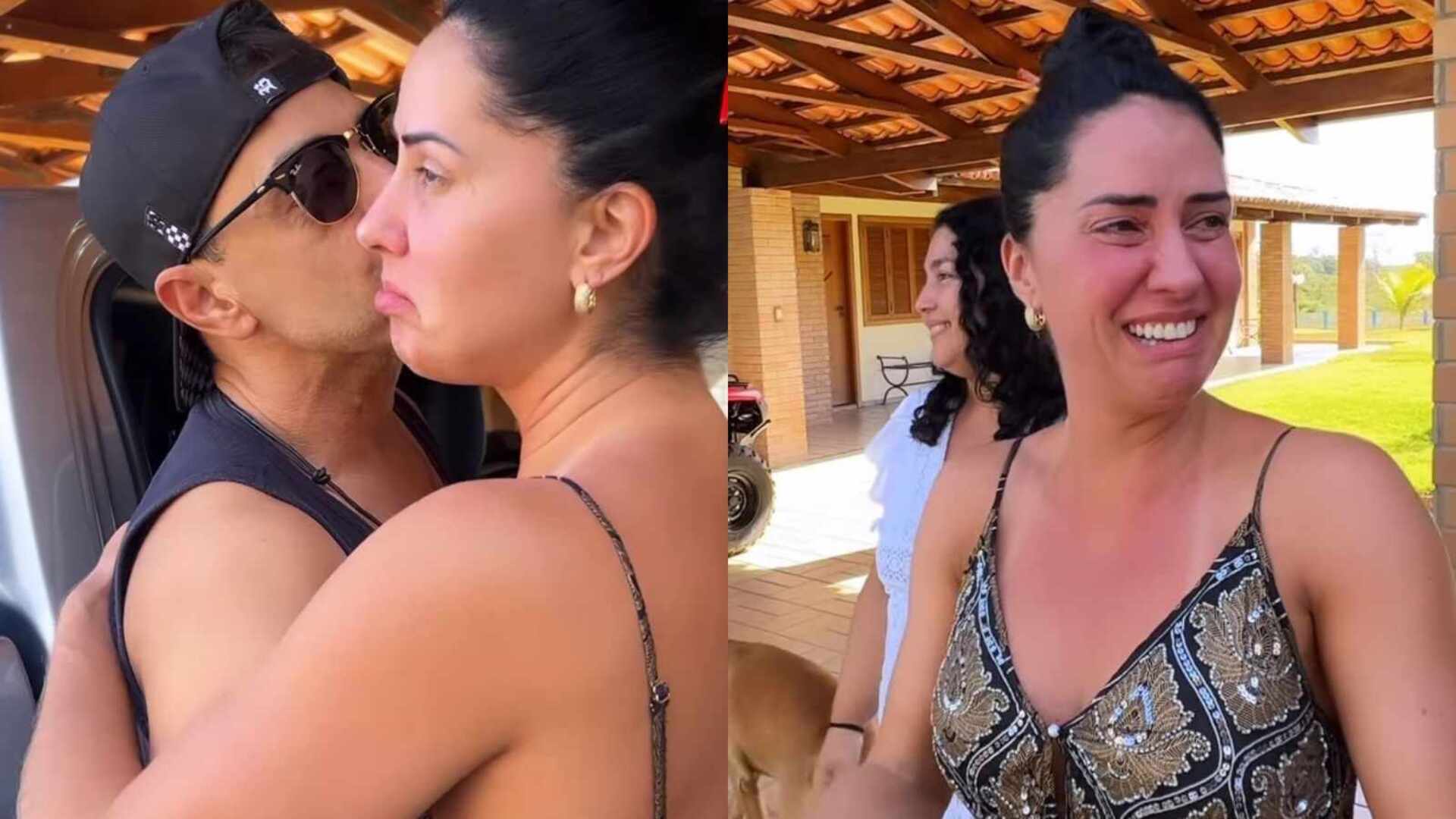 Graciele Lacerda chora ao se separar de Zezé na fazenda: ”Emotiva”