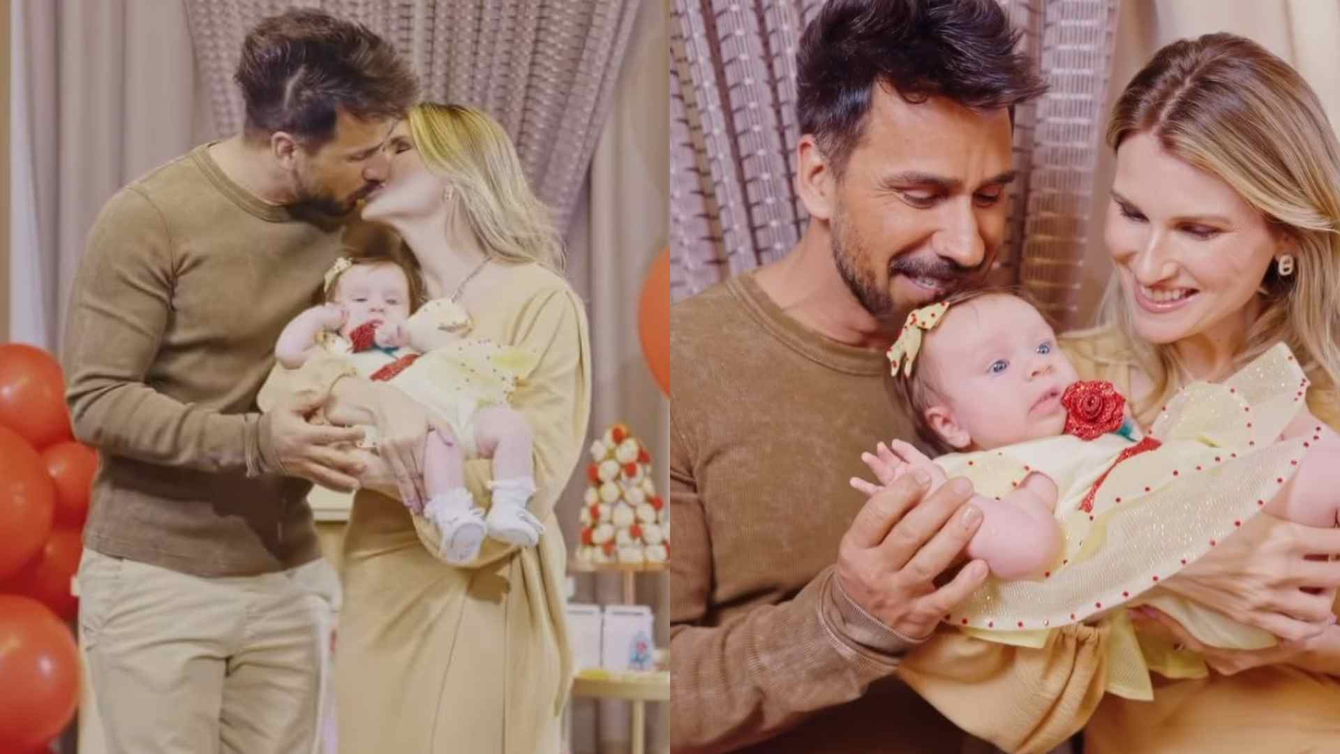 Com festa temática, Julio Rocha e Karoline Kleine celebram mesversário da filha