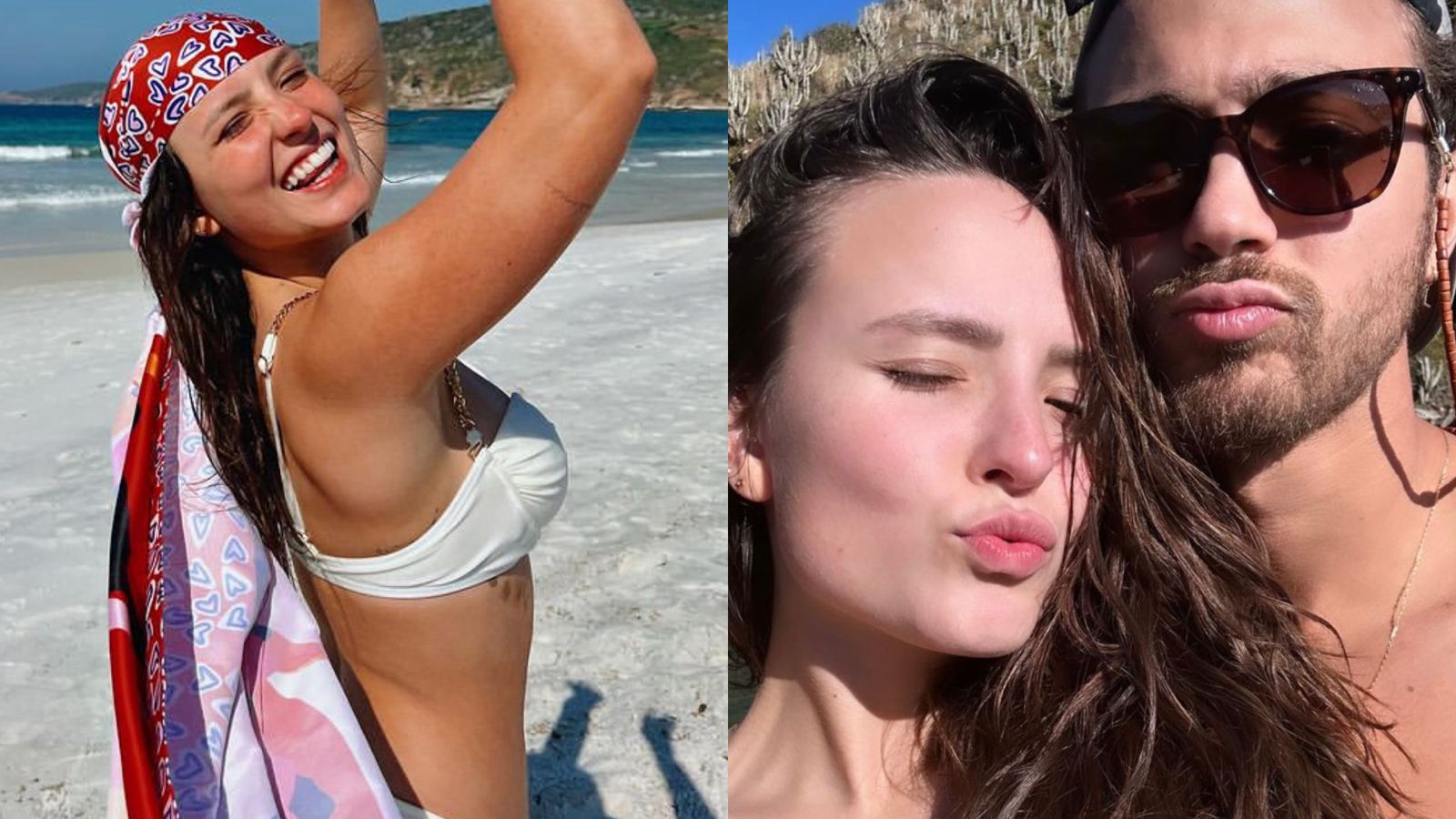 Larissa Manoela arranca suspiros do noivo ao posar na praia: “Mais linda ainda”