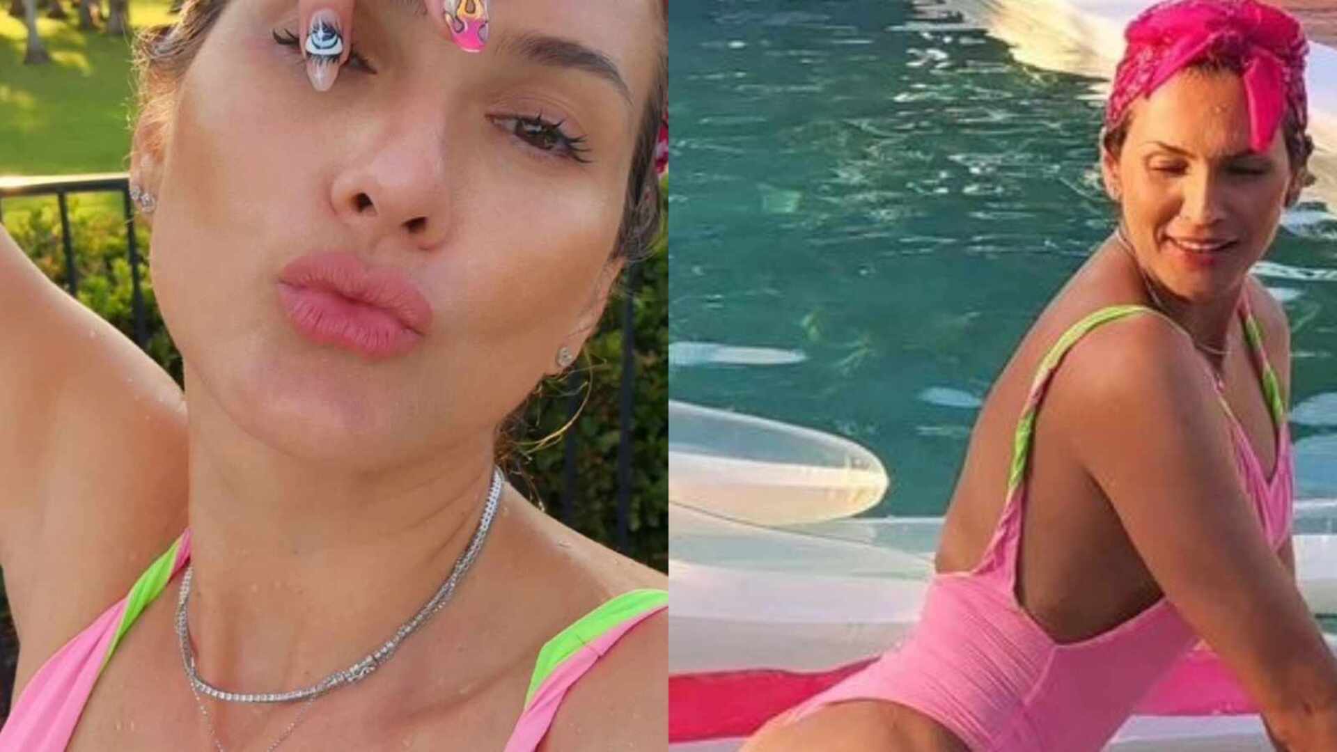 Lívia Andrade empina curvas na piscina e arrasa: ”Maravilhosa”