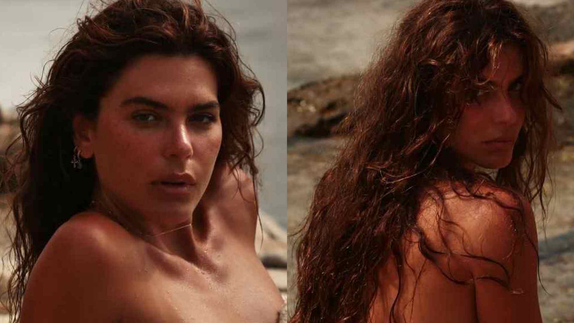 Mariana Goldfarb chama atenção ao esbanjar beleza em cliques na praia