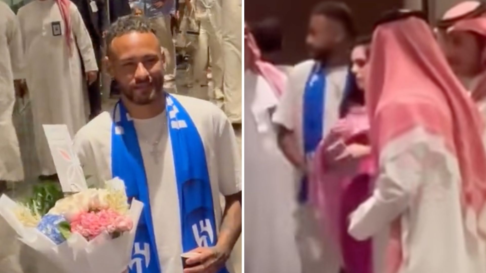 Neymar é recebido com presentes e gera comoção em desembarque na Arábia Saudita