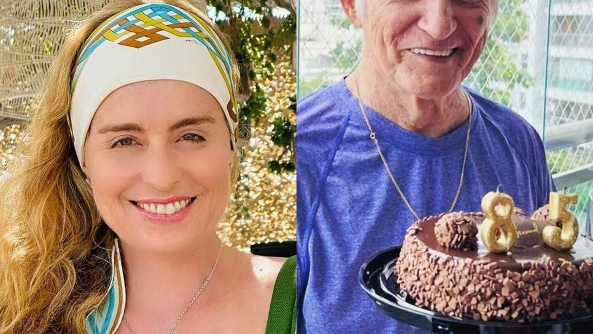 Angélica mostra comemoração dos 85 anos do pai e se declara: ”Guerreiro”