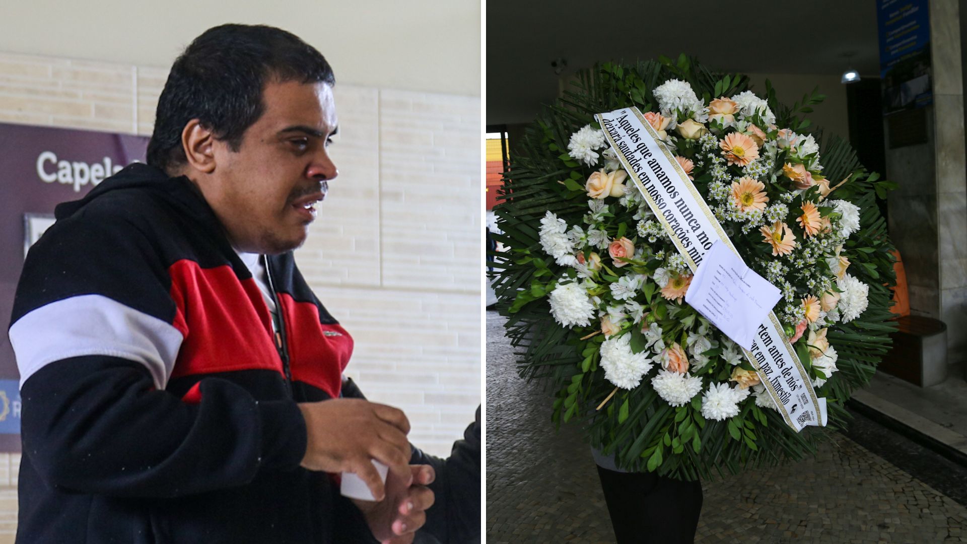 Velório de MC Kátia: abatido, marido é consolado por amigos na despedida da cantora