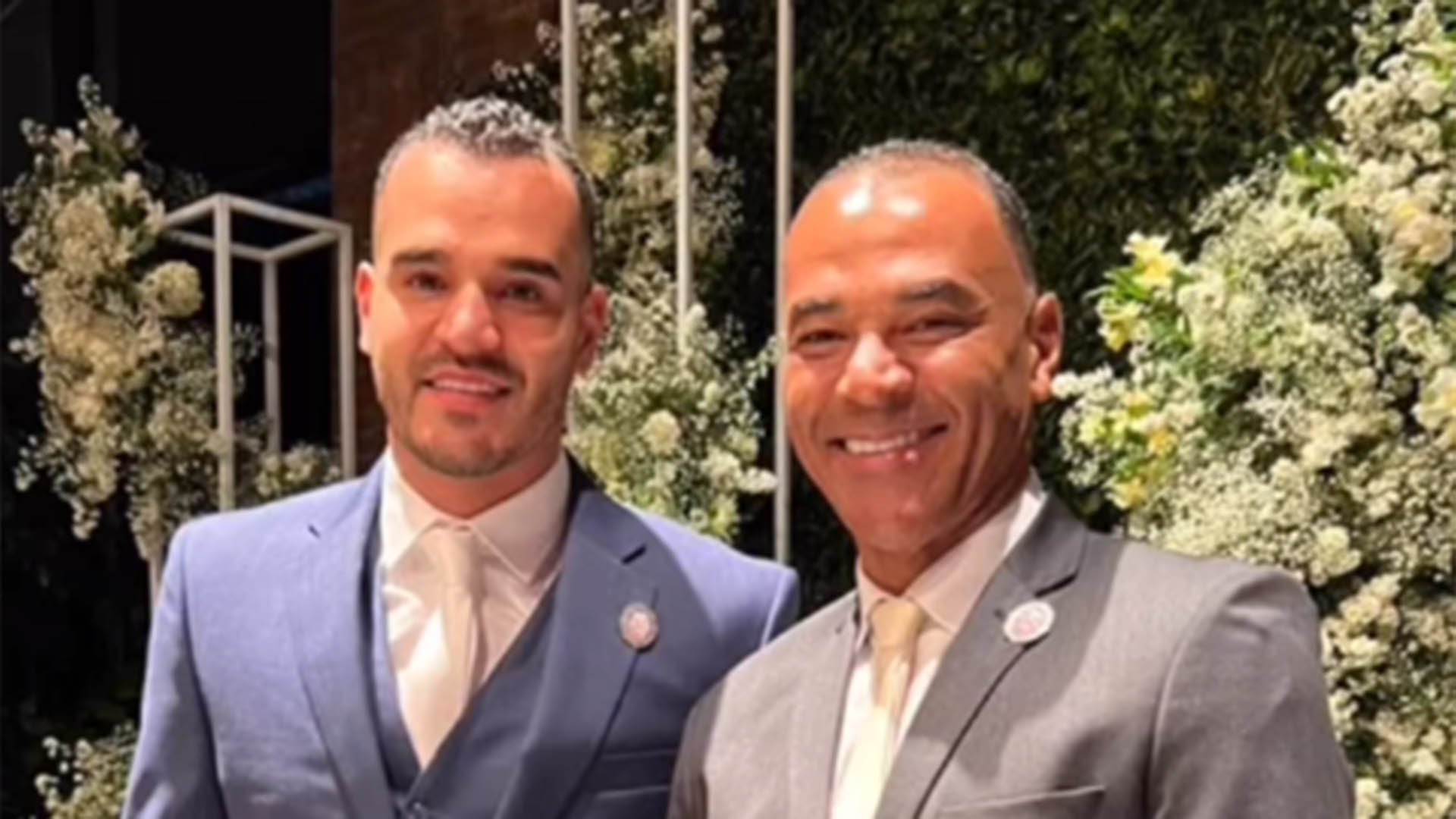 Cafu comemora o casamento do seu filho Wellington com vídeo especial: ‘Te amo’