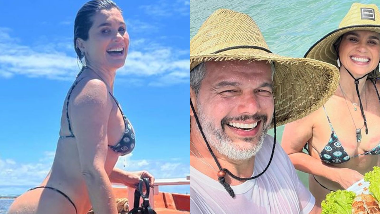 Flávia Alessandra e Otaviano Costa curtem fim de ano na praia com as filhas