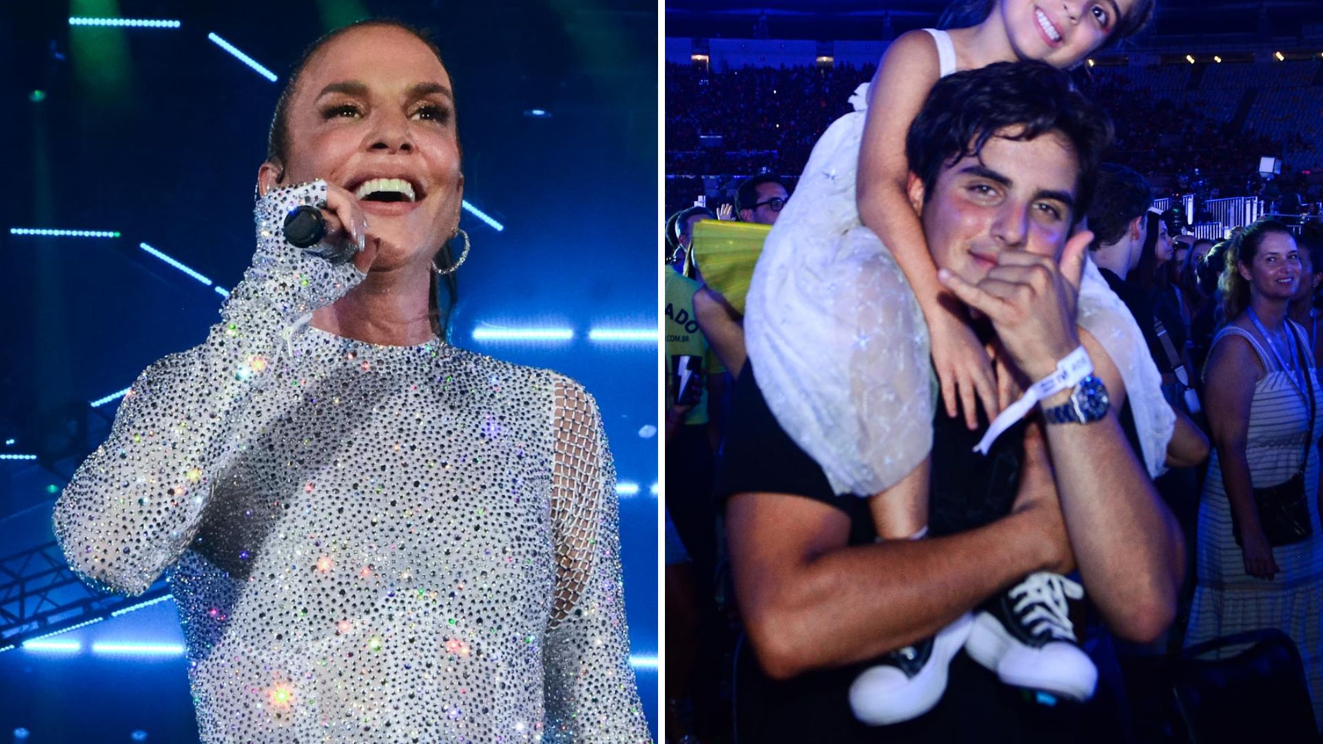 Gêmeas de Ivete Sangalo surgem enormes e roubam a cena em show; veja fotos