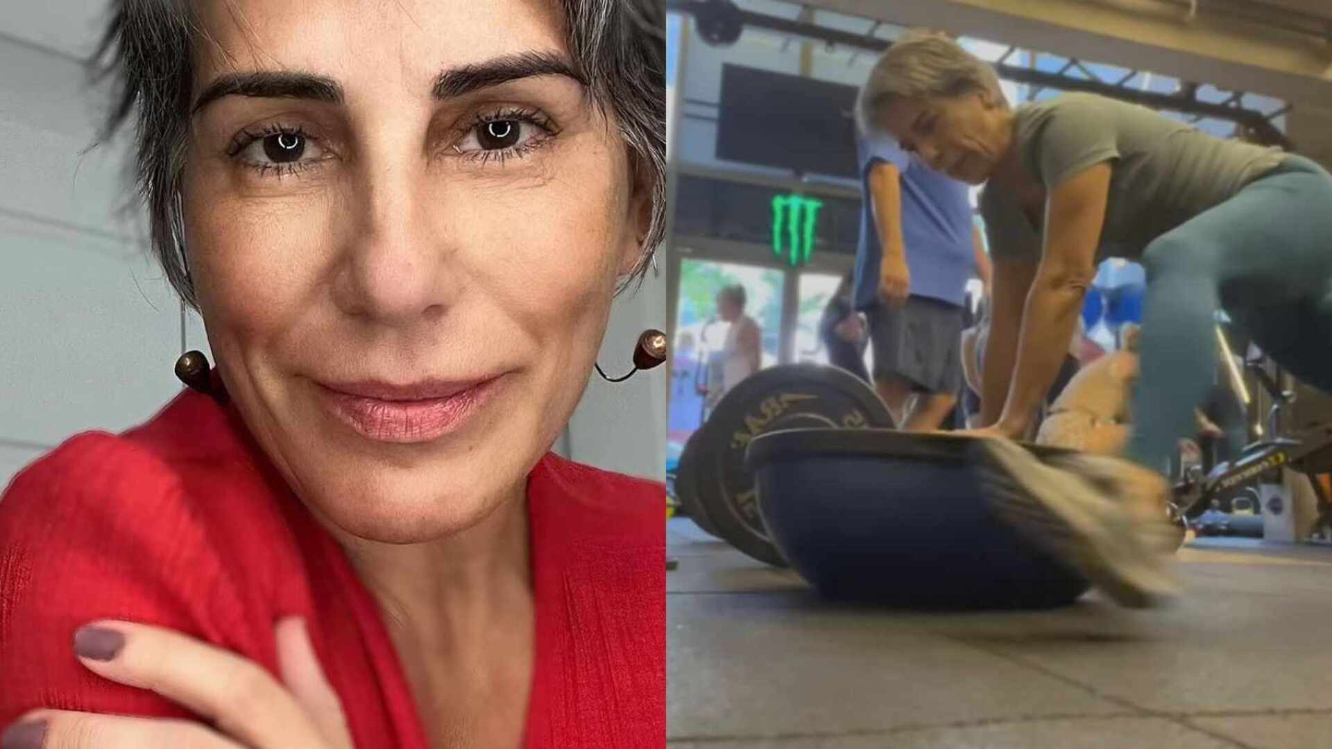 Gloria Pires chama a atenção ao treinar na academia