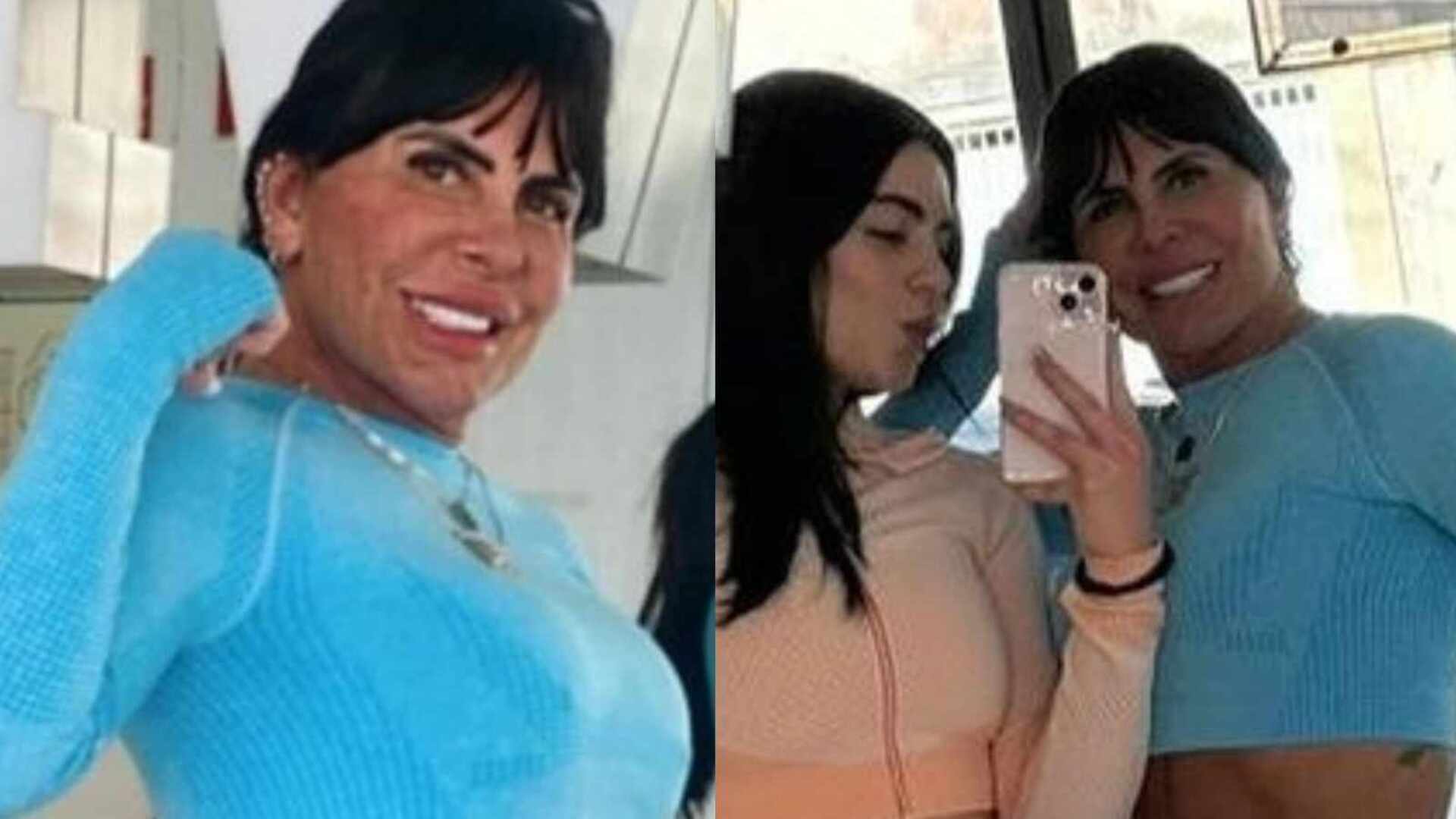 Com a filha, Gretchen exibe corpaço impressionante na academia