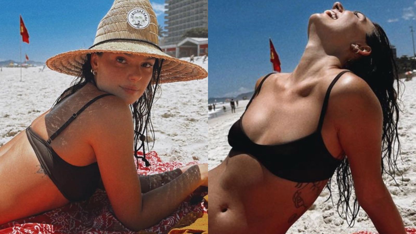 Isis Valverde exibe toda a sua beleza com look mínimo na praia: ‘Sereia’