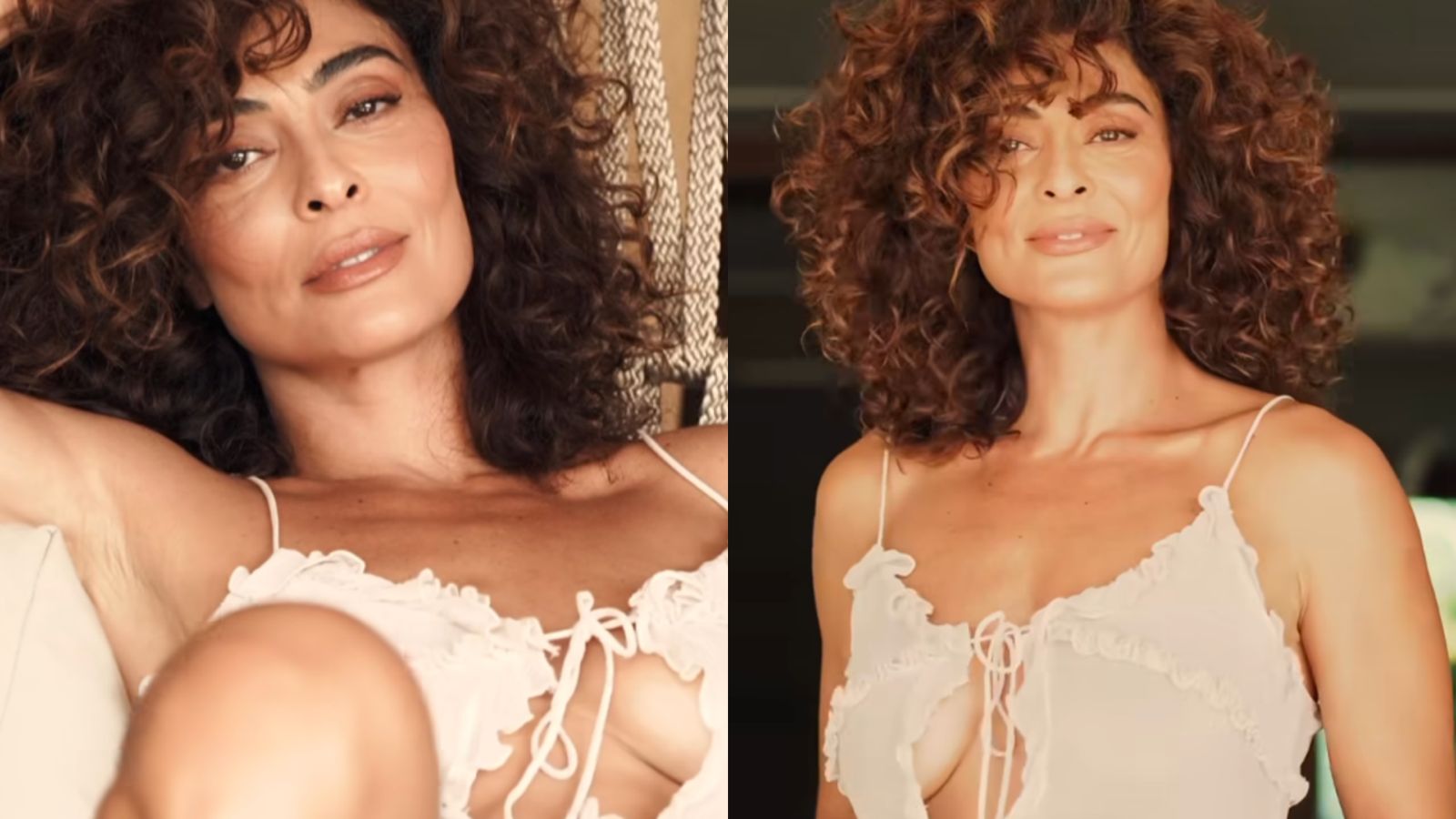 Com calor, Juliana Paes impressiona com look aberto e soltinho em ensaio