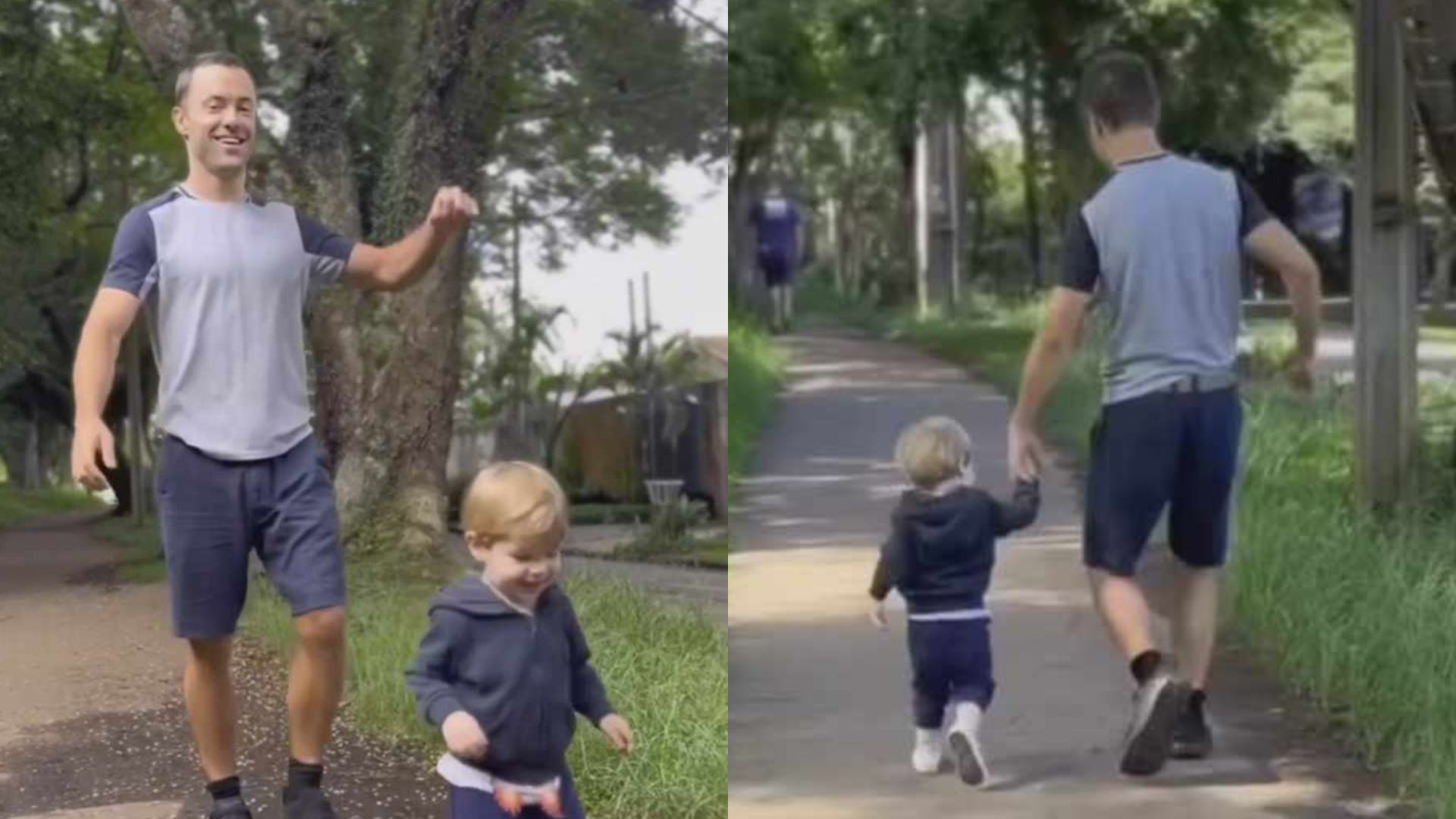 Após acidente, Kayky Brito passeia com o filho ao ar livre: “Dias melhores”