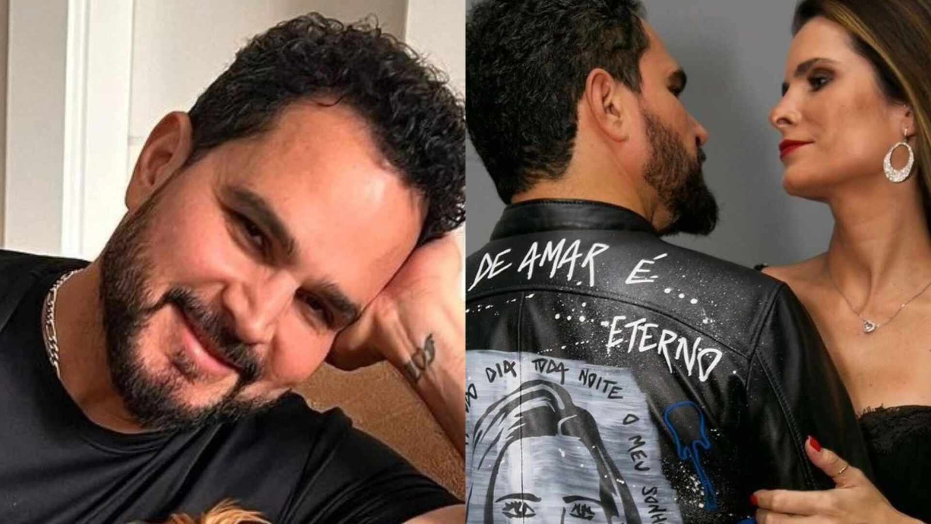 Luciano Camargo chama a atenção com momento apaixonado com a esposa