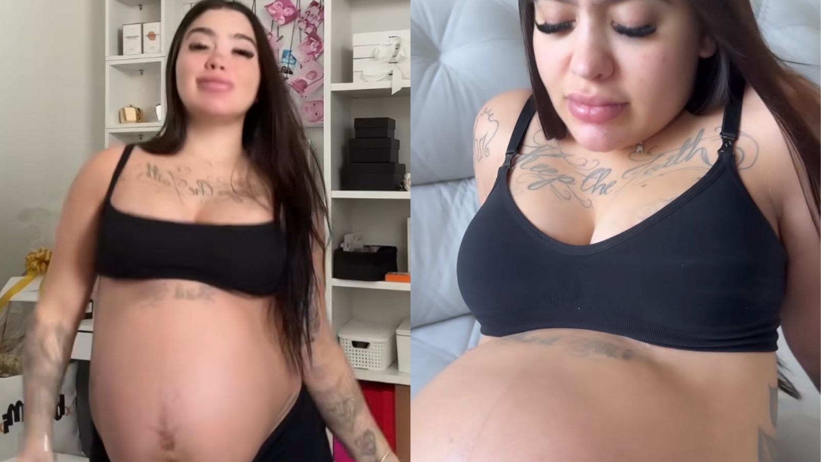 Grávida, MC Mirella se choca com o barrigão explodindo: ‘Nasce logo’